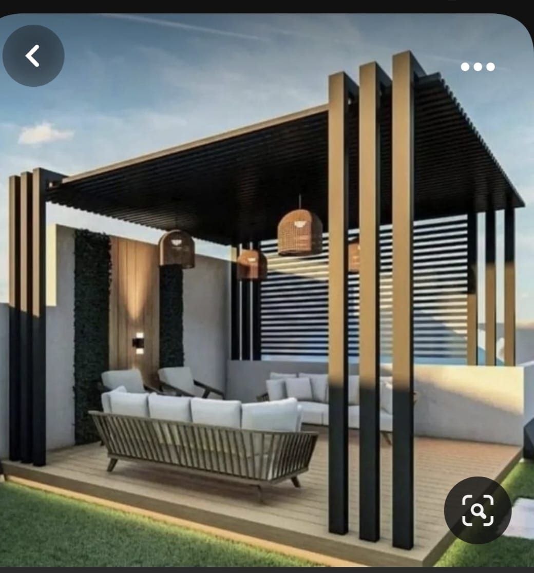 برجولات مع أثاث جلد